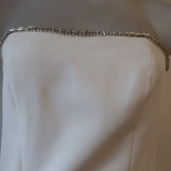 NWI Womens Generation Love Joelle Crystal White Strapless Mini Dress 10 - Picture 8 of 15